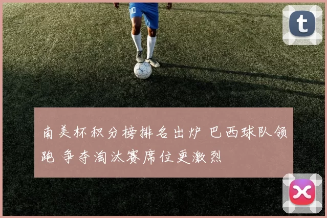 南美杯积分榜排名出炉 巴西球队领跑 争夺淘汰赛席位更激烈